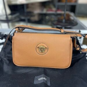Versace La Medusa Small Leather Shoulder brown